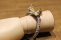 Silbernes Drache Armband mit natürlichen Diopsid Rubinen