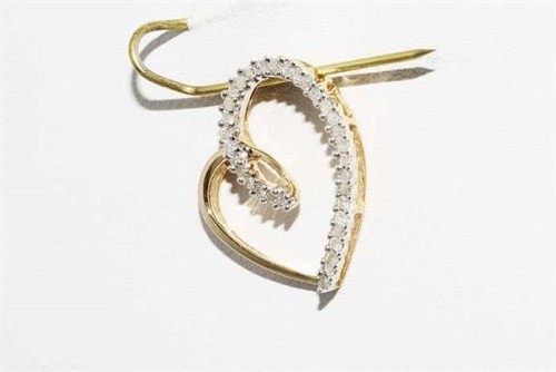 Goldanhänger natürliche Diamanten 0,15 ct Herz