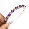 Silberarmband natürliche Amethyste Saphire 3