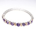 Silberarmband natürliche Amethyste Saphire 3