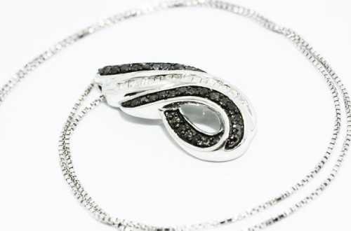 Halskette natürliche Diamanten 0,10 ct zertifiziert