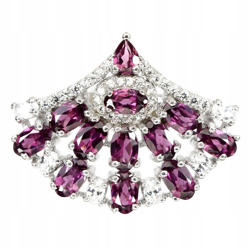 Silberring natürlicher Rhodolith Größe 14,5