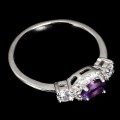 Silberring Amethyst Zirkonia 925 Größe 14,5