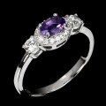 Silberring Amethyst Zirkonia 925 Größe 14,5