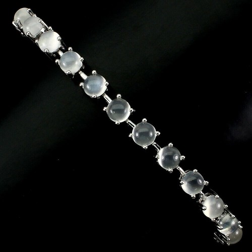 Silberarmband Katzenauge Mondstein 2