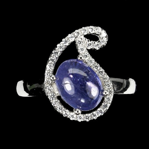 Silberring Tansanit Zirkonia 925 Größe 16