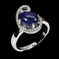 Silberring Tansanit Zirkonia 925 Größe 16