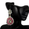 Ohrringe 925 Rubine Zirkone Quarz zertifiziert