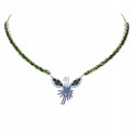 Sterling Silber Diopsid Halskette 925 Natur Vogel