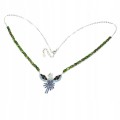 Sterling Silber Diopsid Halskette 925 Natur Vogel