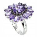 Ring natürliche Amethyste Sterlingsilber Größe 14,5