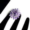 Ring natürliche Amethyste Sterlingsilber Größe 14,5