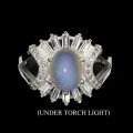 Silberring Feueropal Zirkonia Größe 15,5