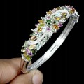 Armband aus natürlichem Granat Turmalin Silber 925