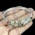 Armband aus natürlichem Granat Turmalin Silber 925