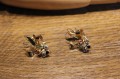Goldohrringe Saphire Diamanten zertifiziert