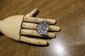 Brosche Periodite (Olivin) Saphir Pfau 925 Silber