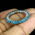 Silberring 925 natürliche Apatite Größe 19 2