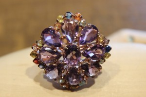 Ring natürliche Amethyste Saphire Größe 16 schön