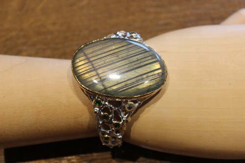 925 Silber Aquamarin Labradorit Armband