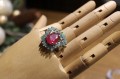Ring Smaragde natürlicher Rubin 925 Größe 15