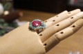 Ring Smaragde natürlicher Rubin 925 Größe 15