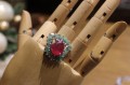 Ring Smaragde natürlicher Rubin 925 Größe 15