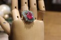Ring Smaragde natürlicher Rubin 925 Größe 15