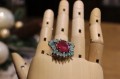 Ring Smaragde natürlicher Rubin 925 Größe 15