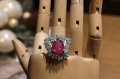 Ring Smaragde natürlicher Rubin 925 Größe 15