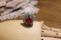 Ring Smaragde natürlicher Rubin 925 Größe 15
