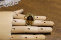 Ring 925 cognac quartz tsavorite size 14