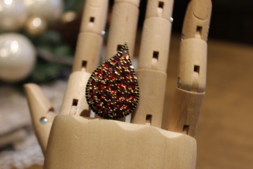 Silver ring with garnet spinels 925 size 14.5