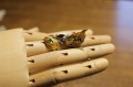 Ring sapphires, olivine, silver 925, dragon, size 16.5