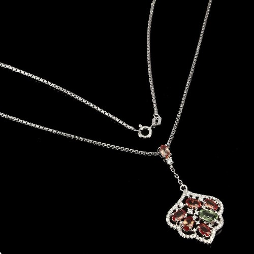 Halskette Saphire Zirkonia Silber 925 wunderschön