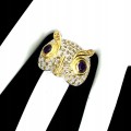 Eule Ring 925 Amethyste Saphire Größe 16 natur