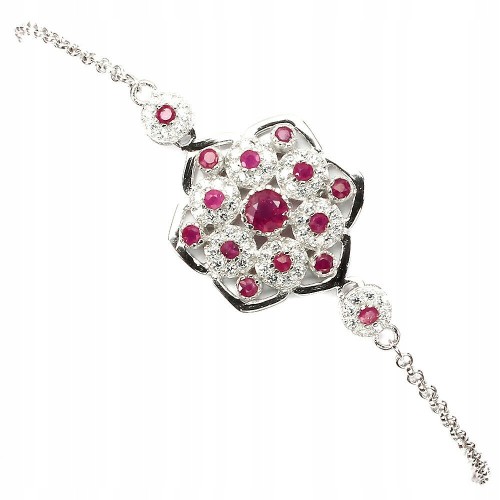 Silberarmband 925 natürliche Rubine Zirkonia 2