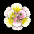 Silberring 925 Emaille Turmalin Blume Größe 17