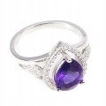 Ring 925 natürliche Amethyst Zirkonia Größe 14