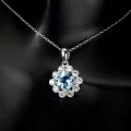 Silberkette 925 Swiss Blue Topas Zirkonia 3