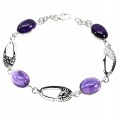 Silberarmband natürliche Amethyste 2
