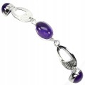 Silberarmband natürliche Amethyste 2