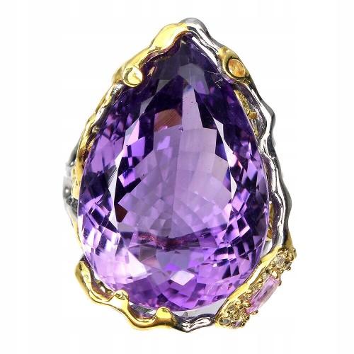 Natürlicher Amethyst Ring 33,95 ct Größe 16,5 zertifiziert
