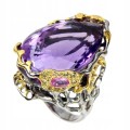Natürlicher Amethyst Ring 33,95 ct Größe 16,5 zertifiziert