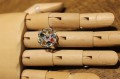 Silver ring (925) sapphires Songea size 13.5 3