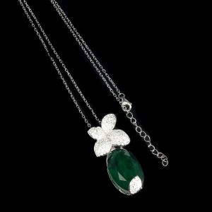 Silberkette mit Aventurin Zirkonia 925 natur