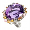Amethyst Ring 37,00 ct Größe 15,5 zertifiziert
