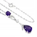Silberkette natürliche Amethyste Zirkonia 7