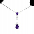 Silberkette natürliche Amethyste Zirkonia 7
