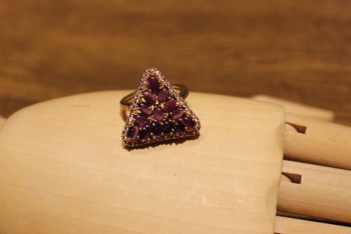 Wunderschöner Amethyst Ring mit Zirkonia Größe 14